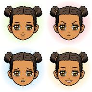 Little Girl in four facial expression (African Descent)