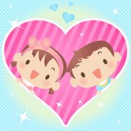 Baby Boy And Girl In Heart