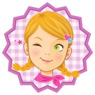 little girl winking