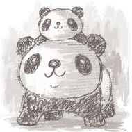 Mother and child of panda