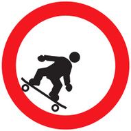 tube skating street sign