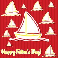 Bright Father&#039;s Day sailing boat cards in vector format N7