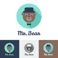 Vector flat modern minimalistic toy bear logo