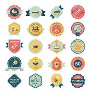 Baby badge banner design flat background set eps10 N230