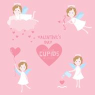 Valentine&#039;s Day Set - Cupid Angels with Hearts