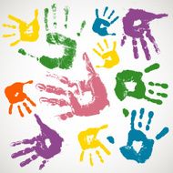 Imprints of kid&#039;s hands