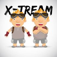 adventure boy x-tream - vector illustration