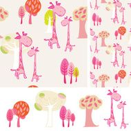 Little cute giraffes - kids repeat seamless pattern