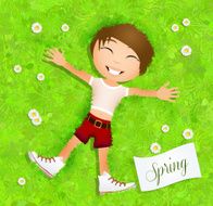 child in spring