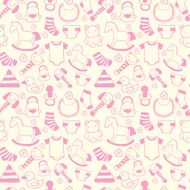 Seamless hand drawn baby pattern N2