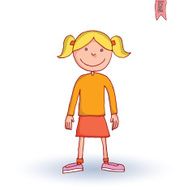 little girl vector illustration