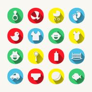 Paper clipped sticker Baby set N5