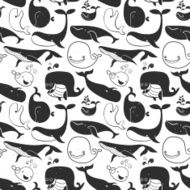 Seamless vintage Whale background