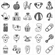 doodle baby icon sets N5