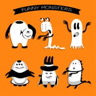 Cartoon funny monsters for Halloween holiday N2