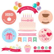 Birthday label and icon