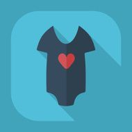 Flat modern design with shadow children&#039;s body N2