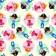 Princess and Pirate Seamless Pattern
