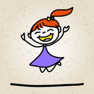 hand drawing abstract cartoon happy kids N17