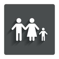 Complete family with one child sign icon N16