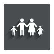 Complete family with two children sign icon N10