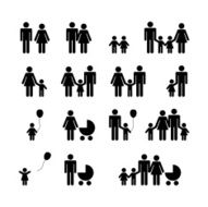 People Family Pictogram Set 16 icons