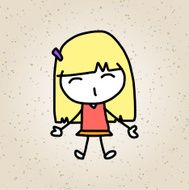 hand drawing cartoon abstract happy kids N16