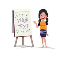 Presenting girl - vector illustration