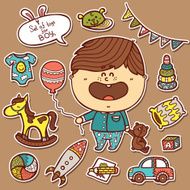 baby boy toys stickers set