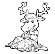 Coloring book (deer and tea)