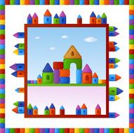 Childish seamless pattern with colorful building kit N5