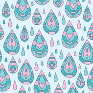 Autumn seamless pattern with rain drops N2