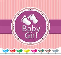 Baby girl arrival announcement card N2