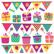 party gifts and elements clip art set