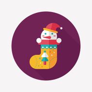 Christmas stocking flat icon with long shadow eps10 N57