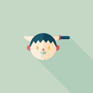 Halloween boy flat icon with long shadow eps10 N19