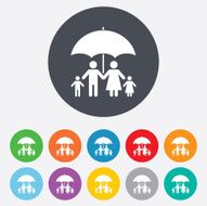 Complete family insurance icon Umbrella symbol N3