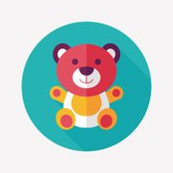 teddy bear flat icon with long shadow eps 10 N14