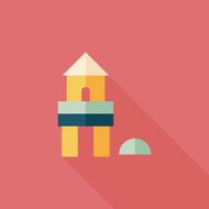 brick house flat icon with long shadow N85