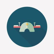 Playground Seesaw flat icon with long shadow N2