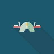 Playground Seesaw flat icon with long shadow N3