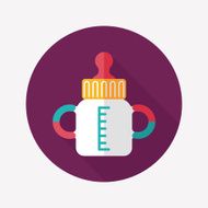 Baby bottle flat icon with long shadow EPS 10 N113