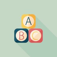 ABC blocks flat icon with long shadow EPS 10 N53