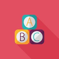 ABC blocks flat icon with long shadow EPS 10 N54