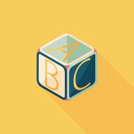 ABC blocks flat icon with long shadow EPS 10 N55