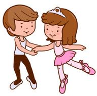 Boy and girl ballet dancers
