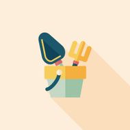 Shovel and bucket toys flat icon with long shadow eps10 N24