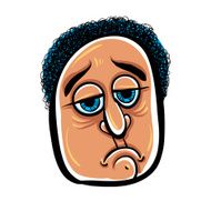 Sad Cartoon Face Vector Illustration N3