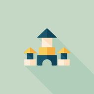 brick house flat icon with long shadow N86