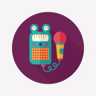 toy microphone flat icon with long shadow eps10 N20